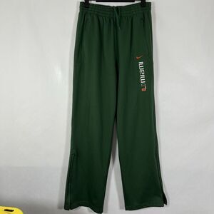 Miami Hurricanes Nike Athletic Track Sweat Pants Mens Size Small Green 28x31